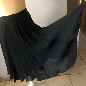 Black dressy chiffon type skirt circle   w slip